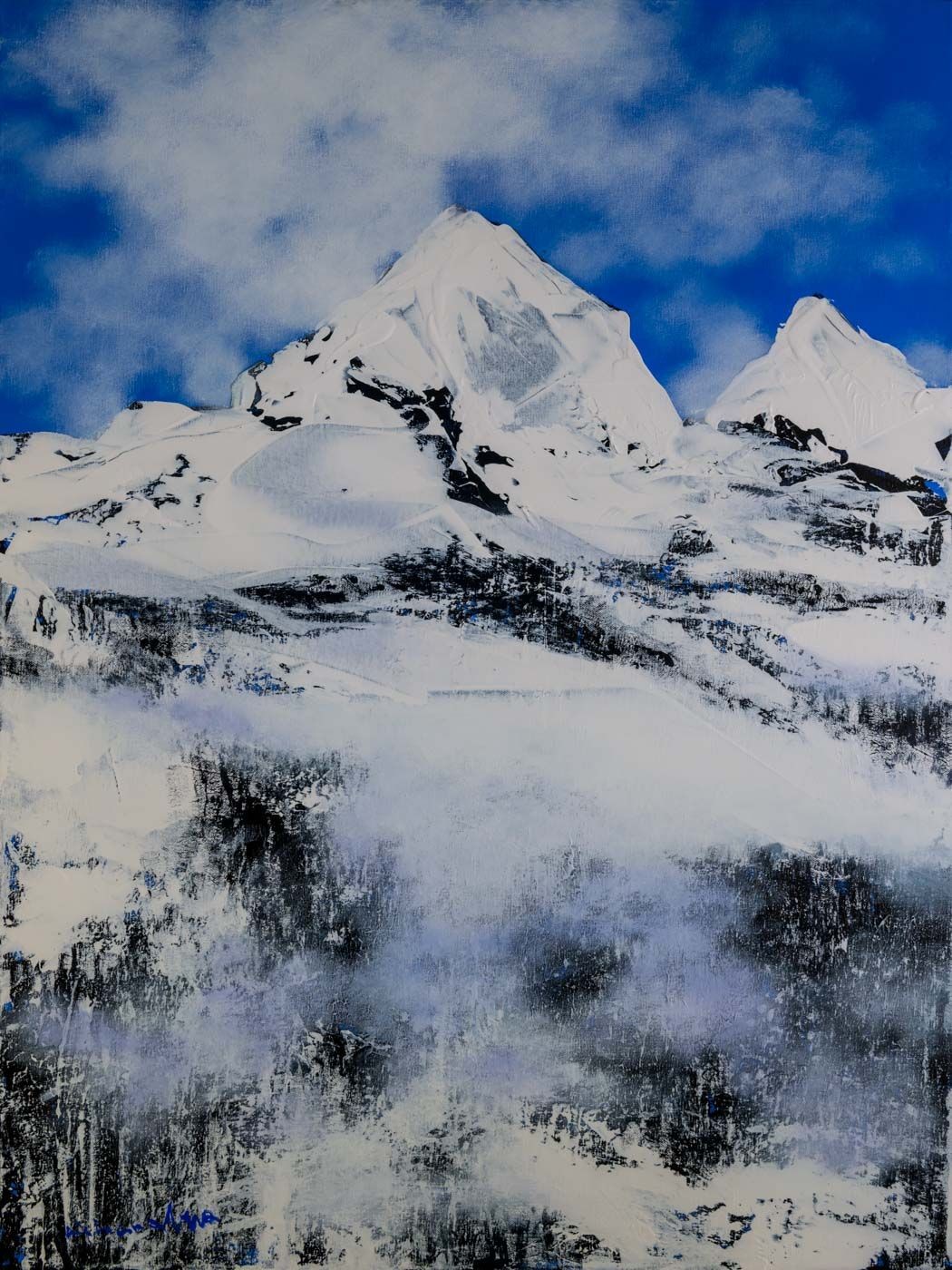 Richard Wong  黄振景, Canadian Rocky, Oil on Canvas, 92x71 cm, 2015